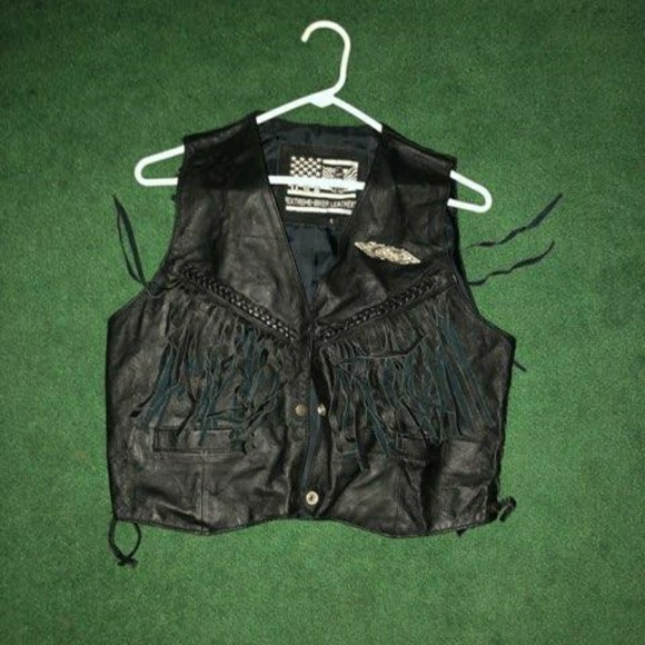 Leather black jacket and vest. - Picture 2 of 5